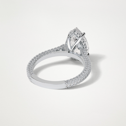 Pear Pave & Hidden Halo Lab Grown Diamond Engagement Ring