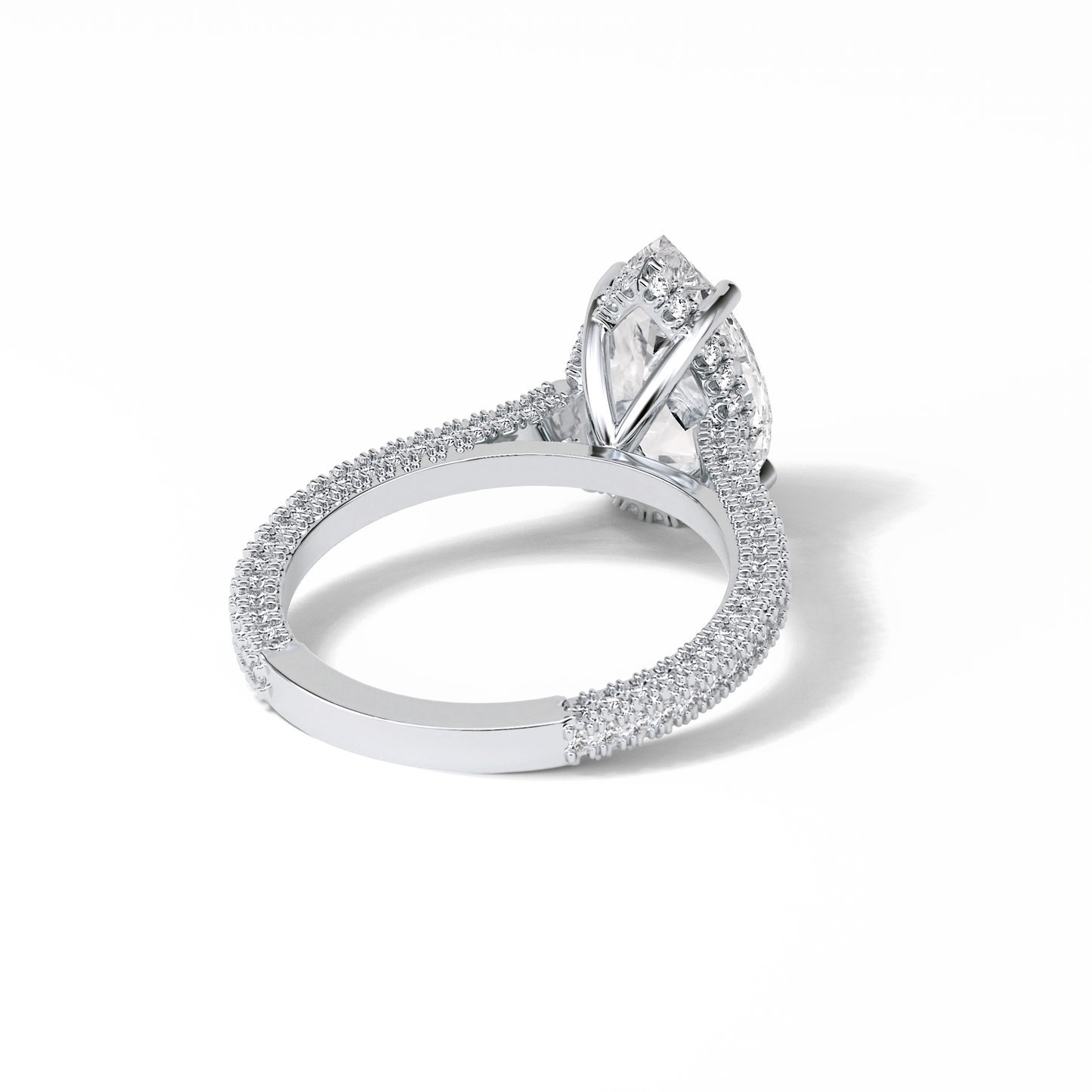 Pear Pave & Hidden Halo Lab Grown Diamond Engagement Ring