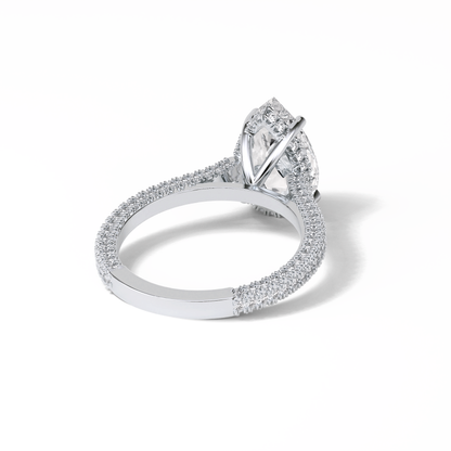 Pear Pave & Hidden Halo Lab Grown Diamond Engagement Ring