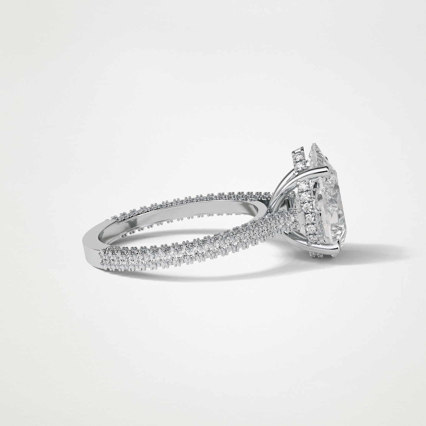 Pear Pave & Hidden Halo Lab Grown Diamond Engagement Ring