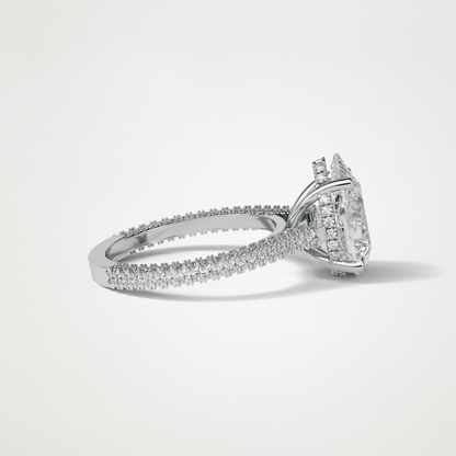 Pear Pave & Hidden Halo Lab Grown Diamond Engagement Ring