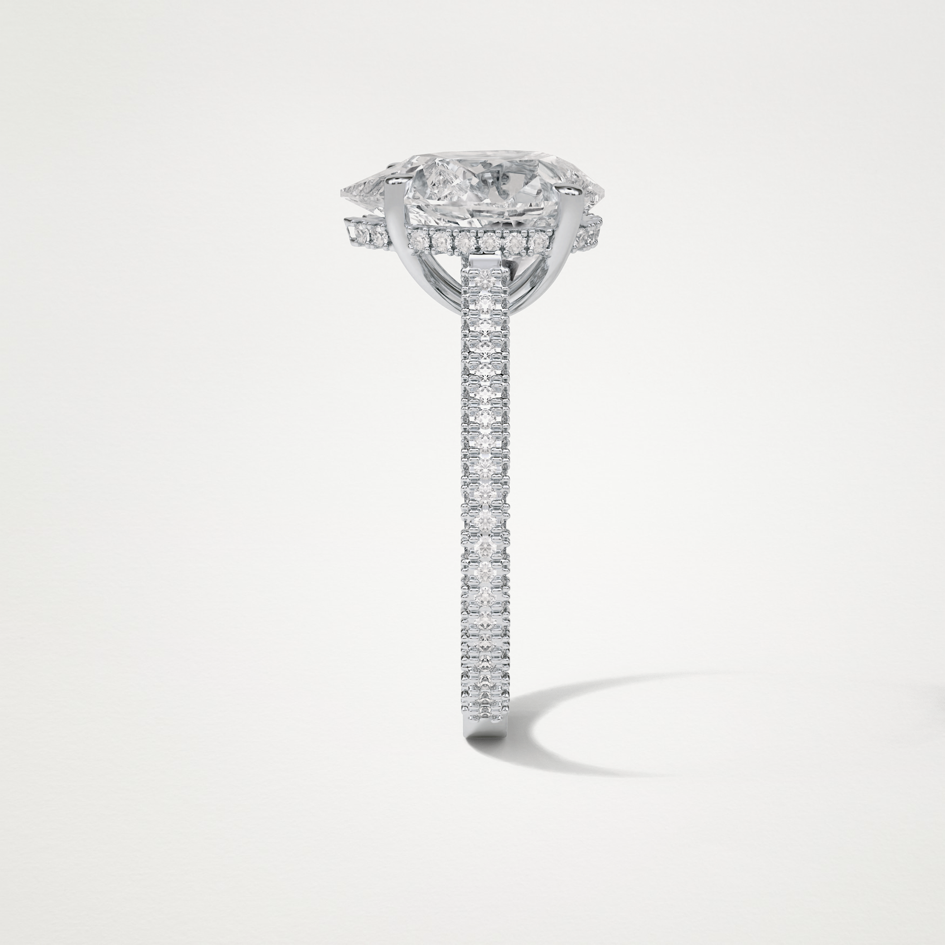 Pear Pave & Hidden Halo Lab Grown Diamond Engagement Ring