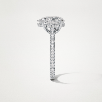 Pear Pave & Hidden Halo Lab Grown Diamond Engagement Ring