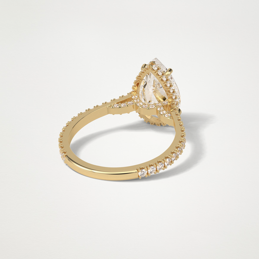 Pear Pave & Hidden Halo Lab Grown Diamond Engagement Ring