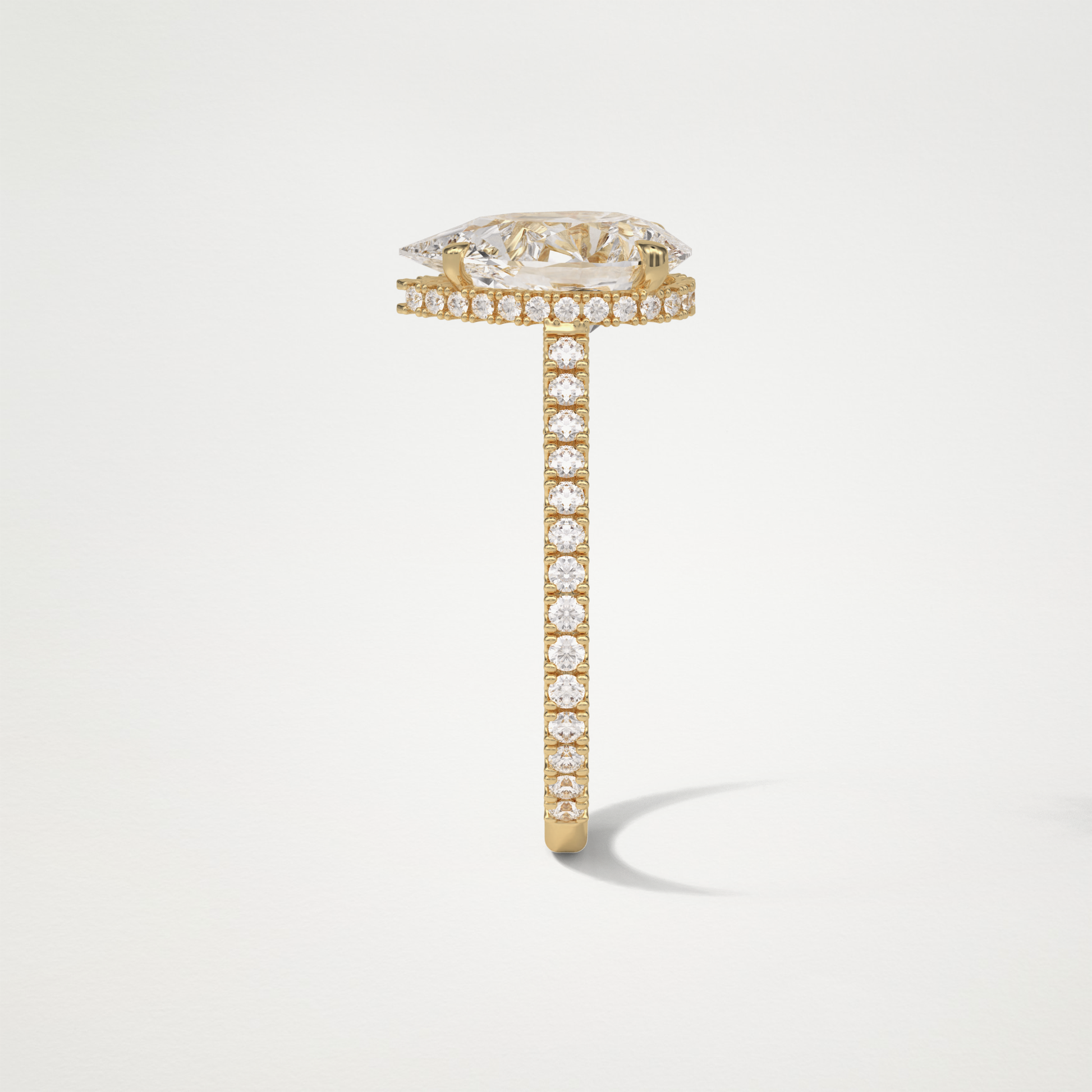 Pear Pave & Hidden Halo Lab Grown Diamond Engagement Ring