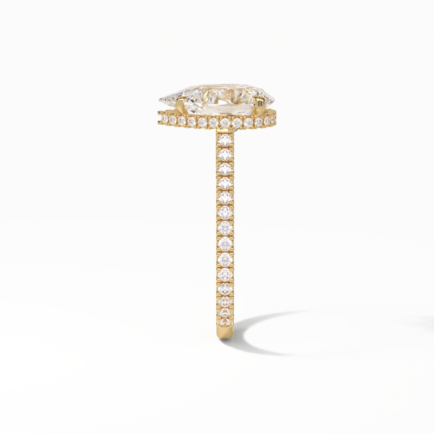 Pear Pave & Hidden Halo Lab Grown Diamond Engagement Ring
