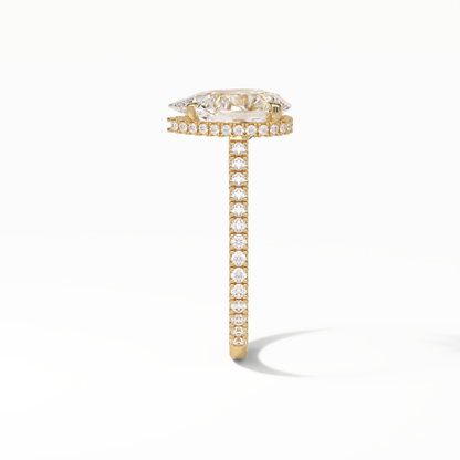 Pear Pave & Hidden Halo Lab Grown Diamond Engagement Ring