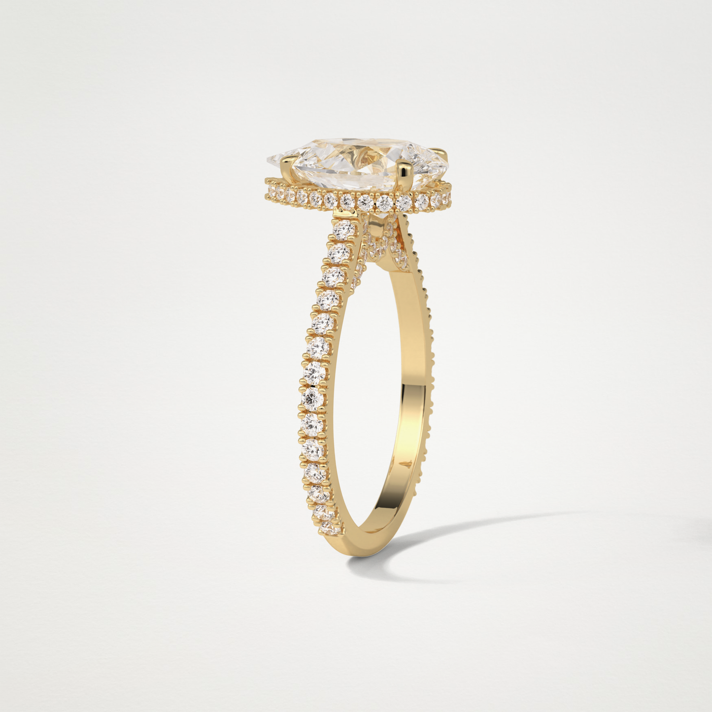 Pear Pave & Hidden Halo Lab Grown Diamond Engagement Ring