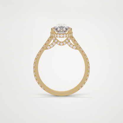 Pear Pave & Hidden Halo Lab Grown Diamond Engagement Ring