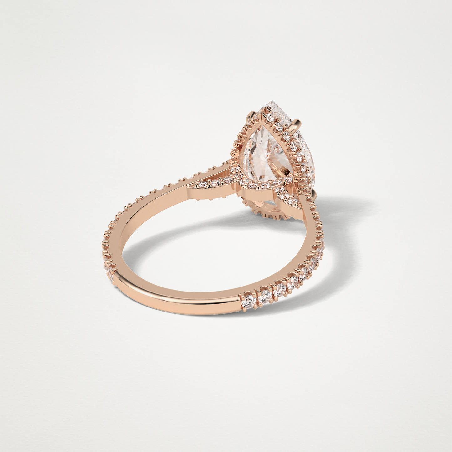 Pear Pave & Hidden Halo Lab Grown Diamond Engagement Ring