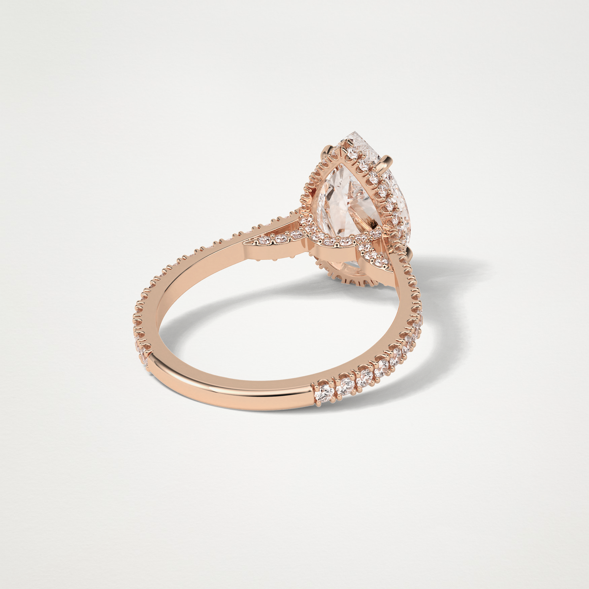 Pear Pave & Hidden Halo Lab Grown Diamond Engagement Ring