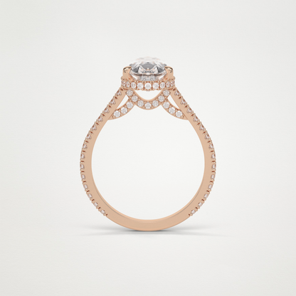 Pear Pave & Hidden Halo Lab Grown Diamond Engagement Ring