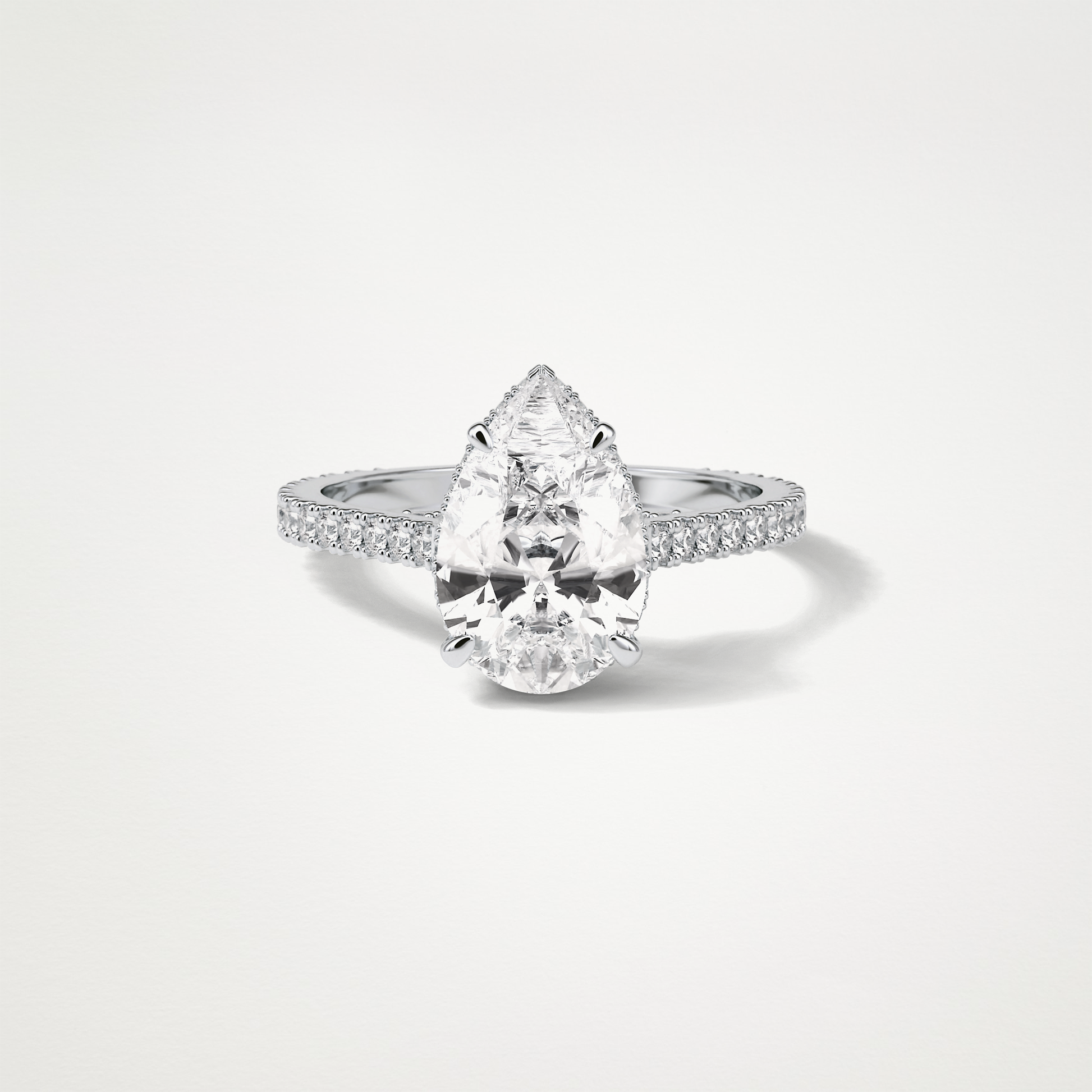 Pear Pave & Hidden Halo Lab Grown Diamond Engagement Ring