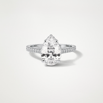 Pear Pave & Hidden Halo Lab Grown Diamond Engagement Ring
