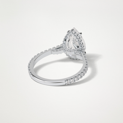 Pear Pave & Hidden Halo Lab Grown Diamond Engagement Ring