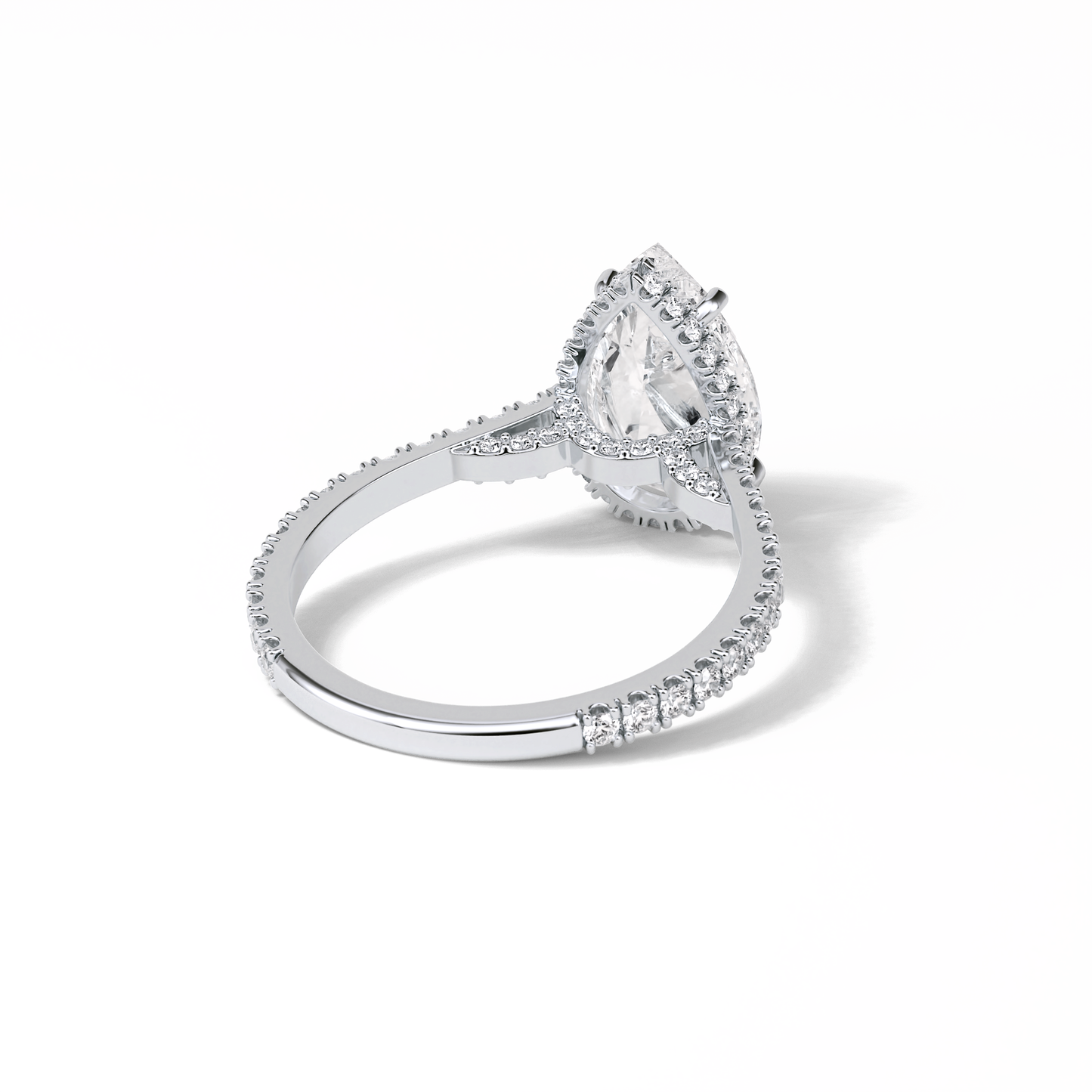 Pear Pave & Hidden Halo Lab Grown Diamond Engagement Ring