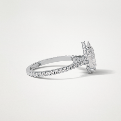 Pear Pave & Hidden Halo Lab Grown Diamond Engagement Ring