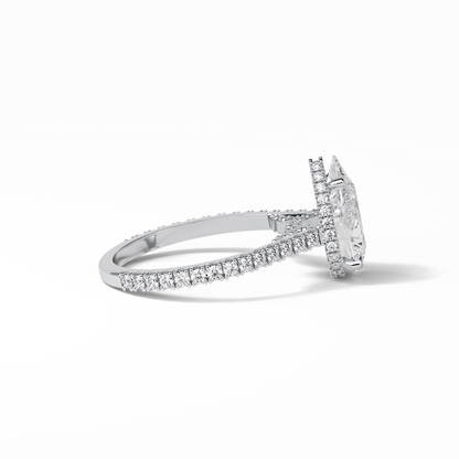 Pear Pave & Hidden Halo Lab Grown Diamond Engagement Ring