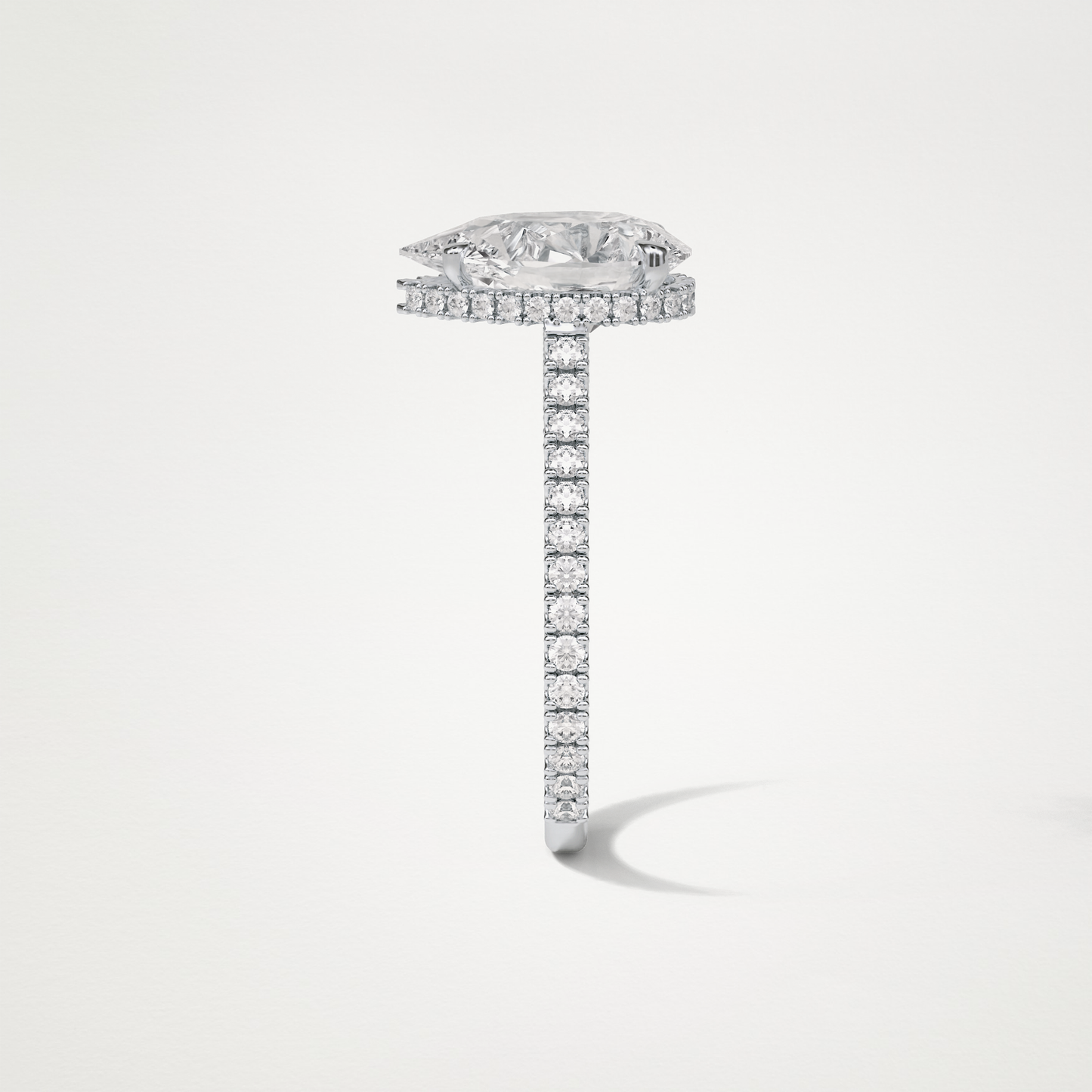Pear Pave & Hidden Halo Lab Grown Diamond Engagement Ring
