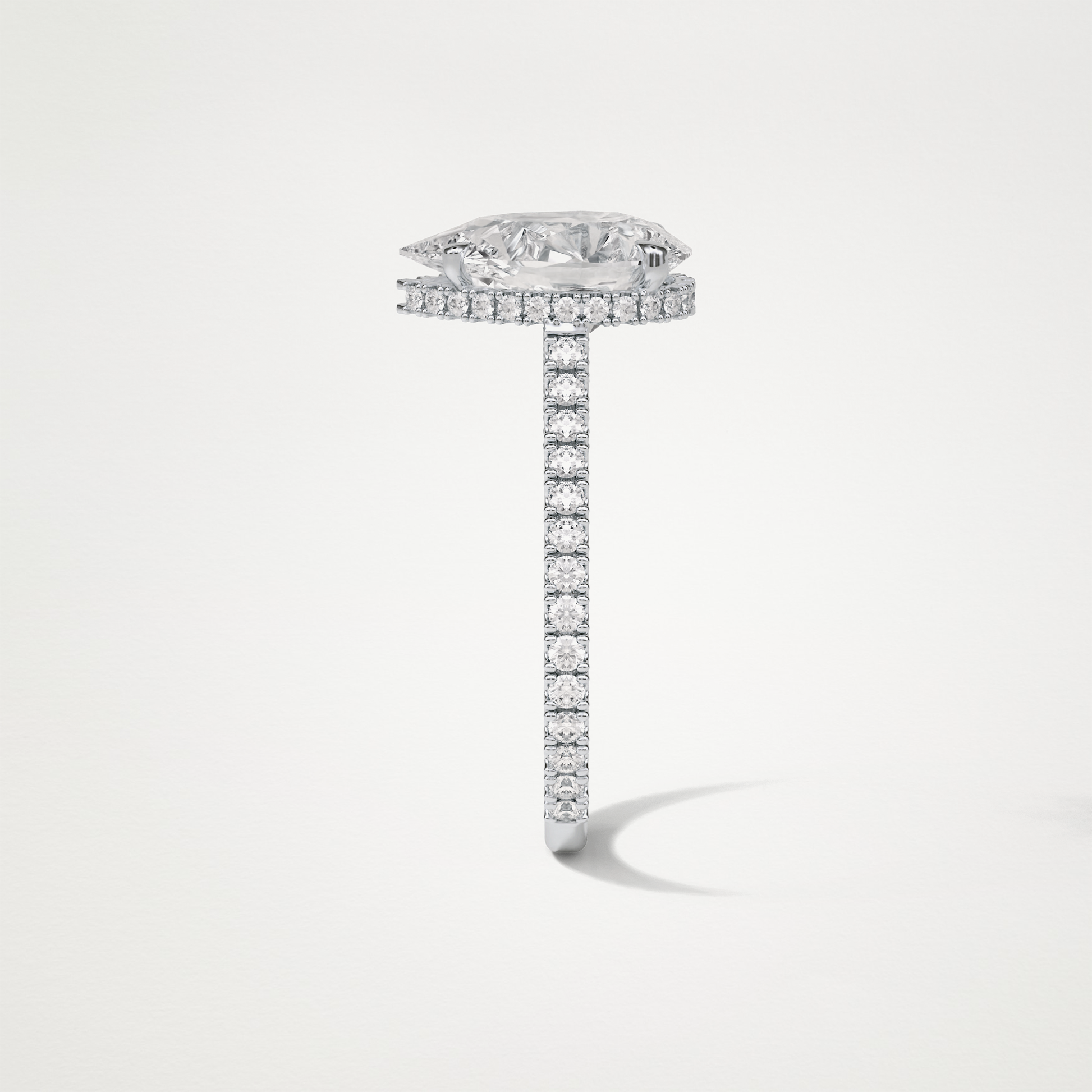 Pear Pave & Hidden Halo Lab Grown Diamond Engagement Ring