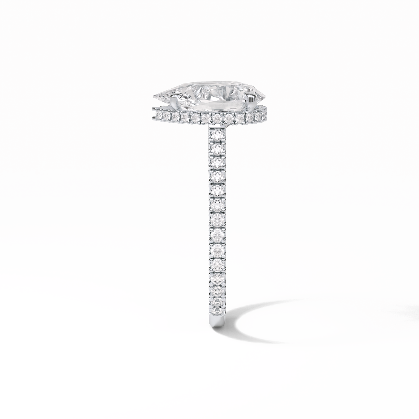Pear Pave & Hidden Halo Lab Grown Diamond Engagement Ring