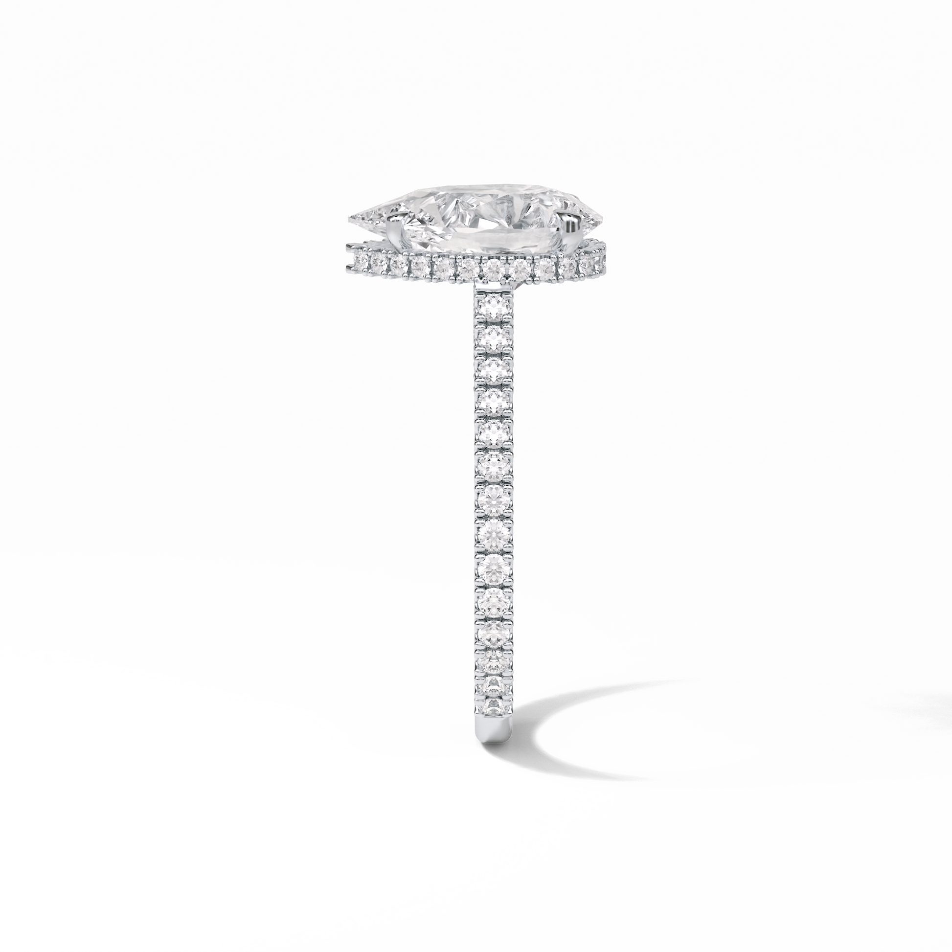 Pear Pave & Hidden Halo Lab Grown Diamond Engagement Ring