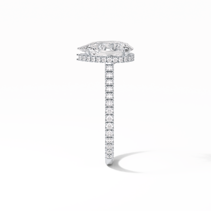 Pear Pave & Hidden Halo Lab Grown Diamond Engagement Ring