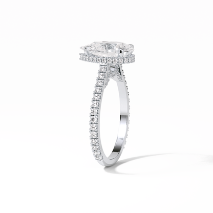 Pear Pave & Hidden Halo Lab Grown Diamond Engagement Ring