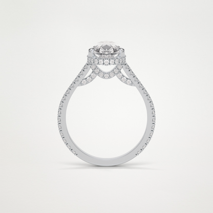 Pear Pave & Hidden Halo Lab Grown Diamond Engagement Ring
