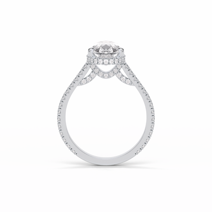 Pear Pave & Hidden Halo Lab Grown Diamond Engagement Ring
