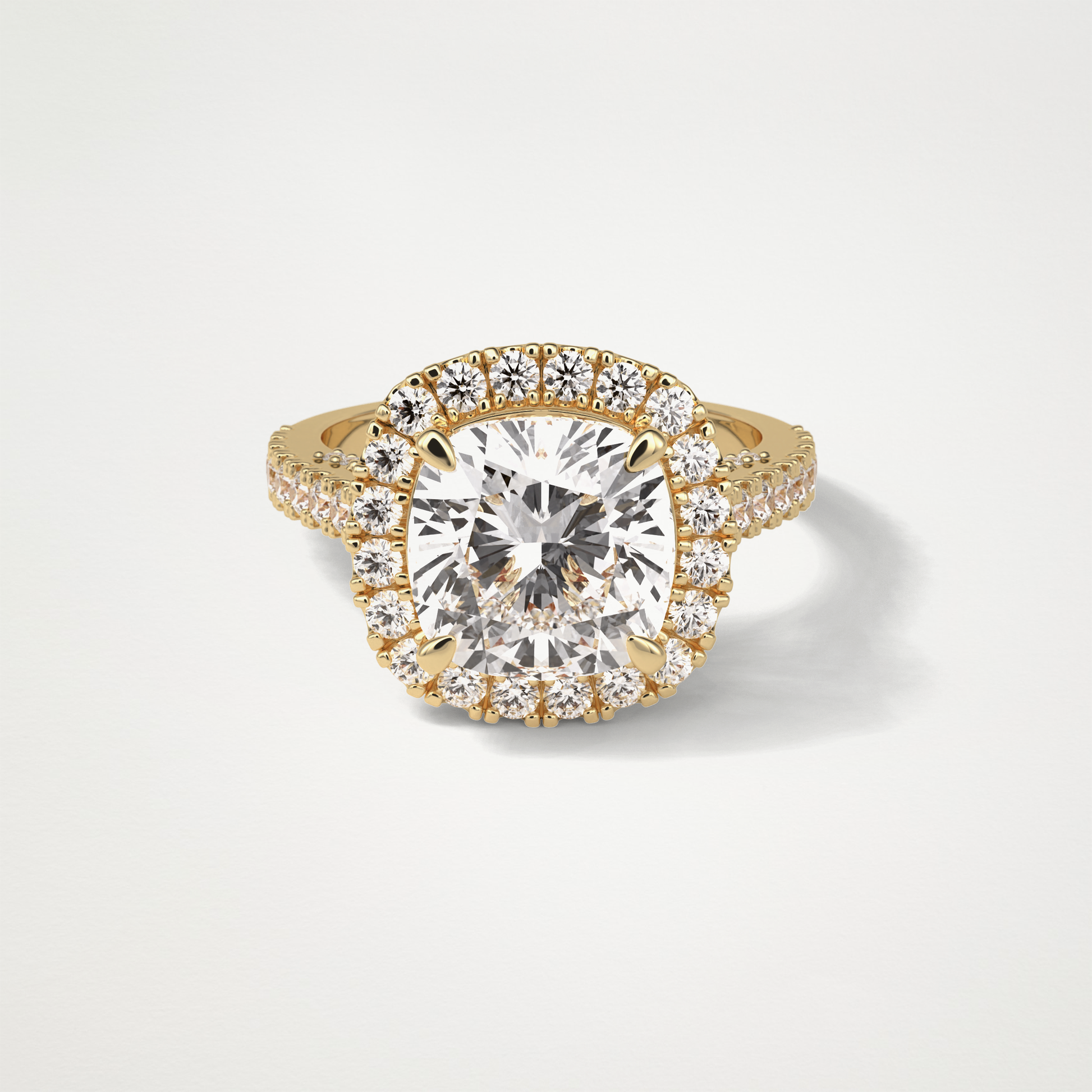 Cushion Pave & Hidden Halo Lab Grown Diamond Engagement Ring