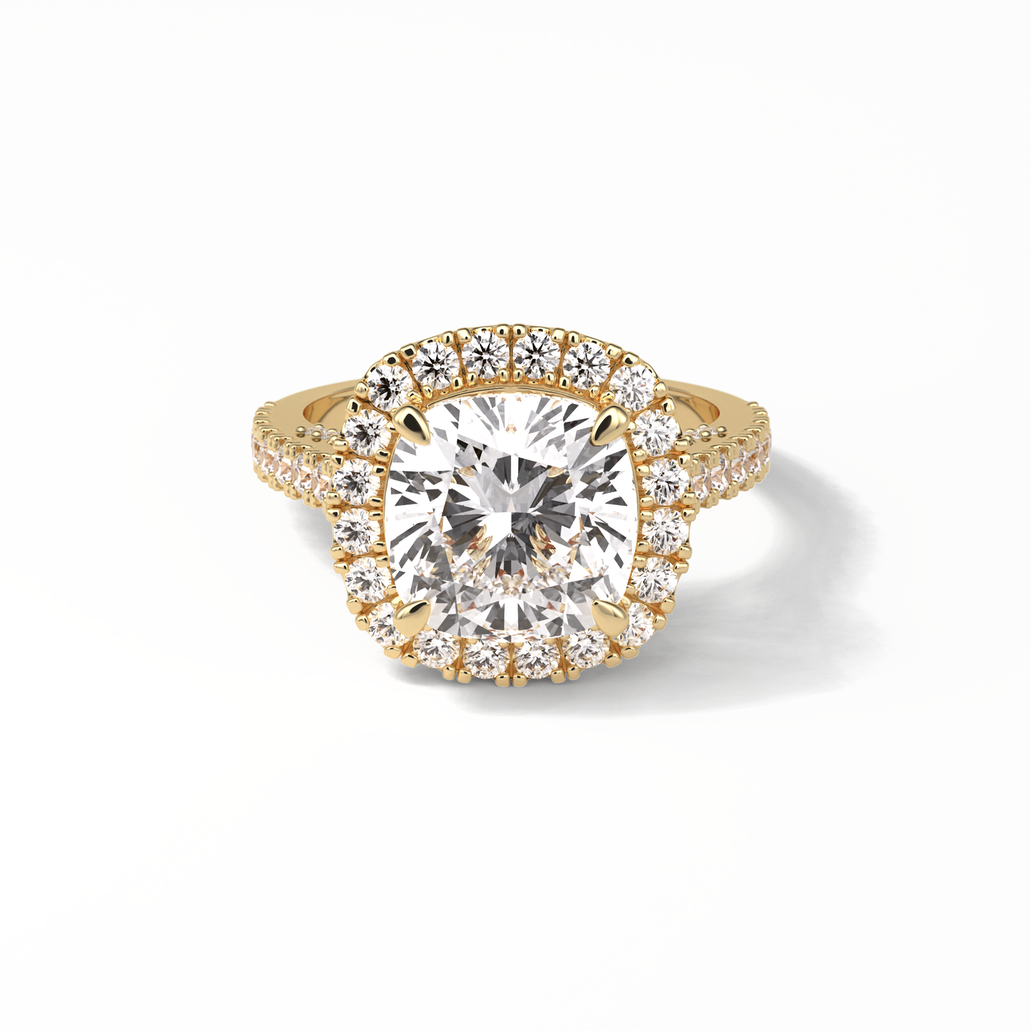 Cushion Pave & Hidden Halo Lab Grown Diamond Engagement Ring