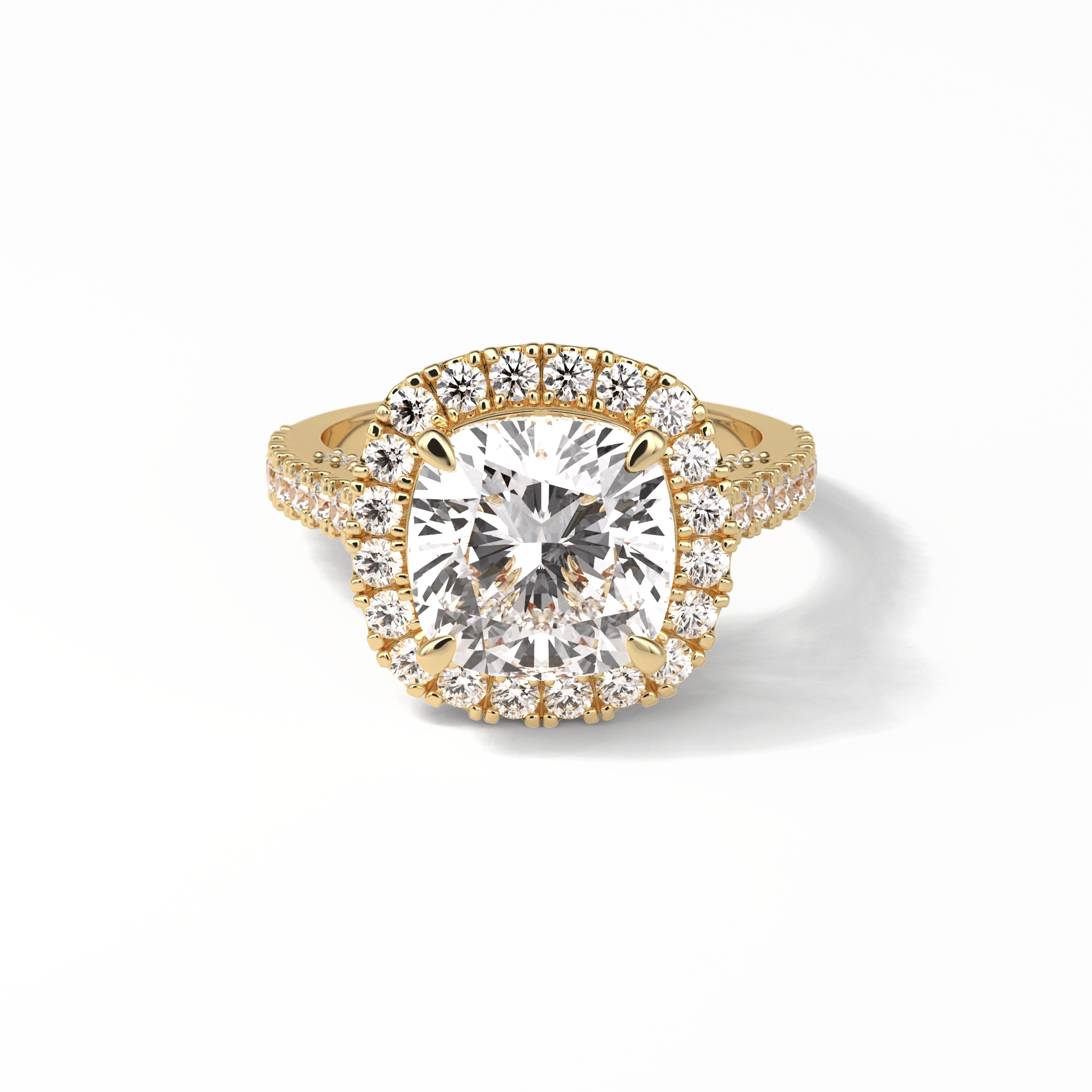 Cushion Pave & Hidden Halo Lab Grown Diamond Engagement Ring