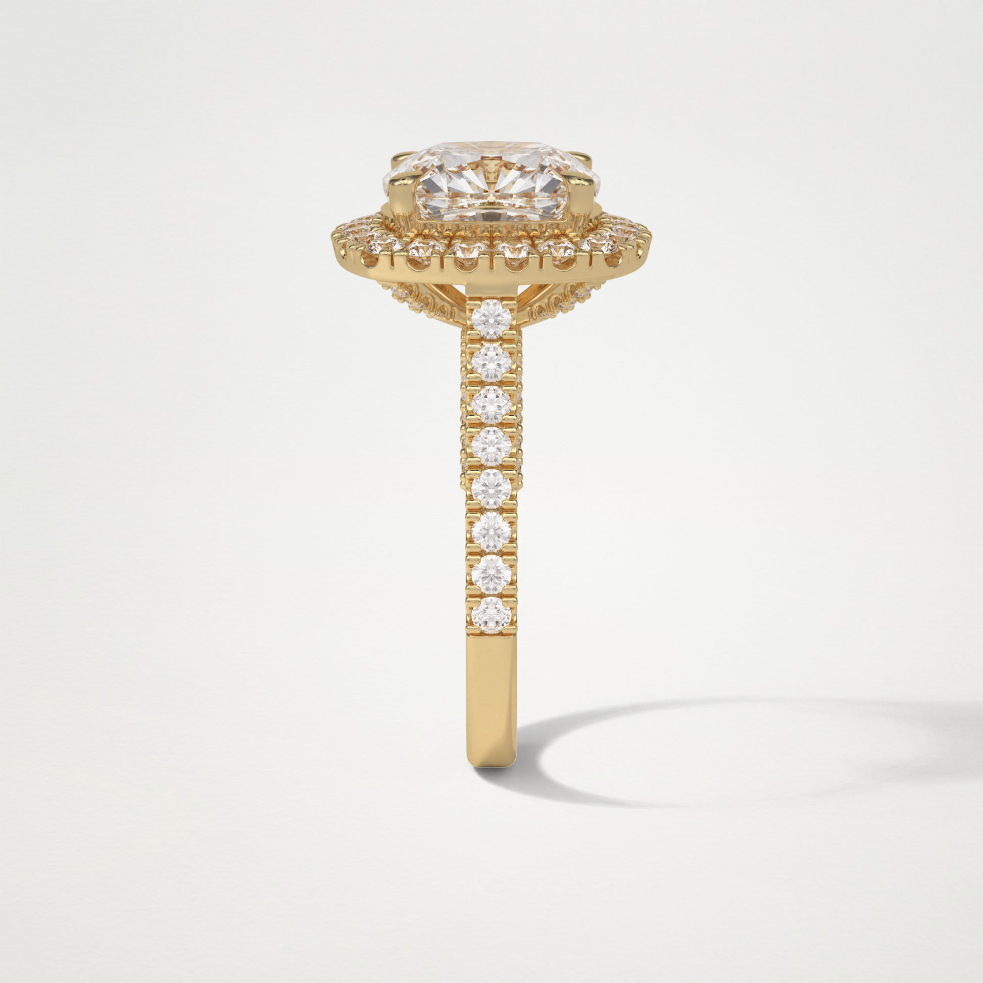 Cushion Pave & Hidden Halo Lab Grown Diamond Engagement Ring