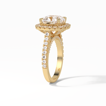 Cushion Pave & Hidden Halo Lab Grown Diamond Engagement Ring