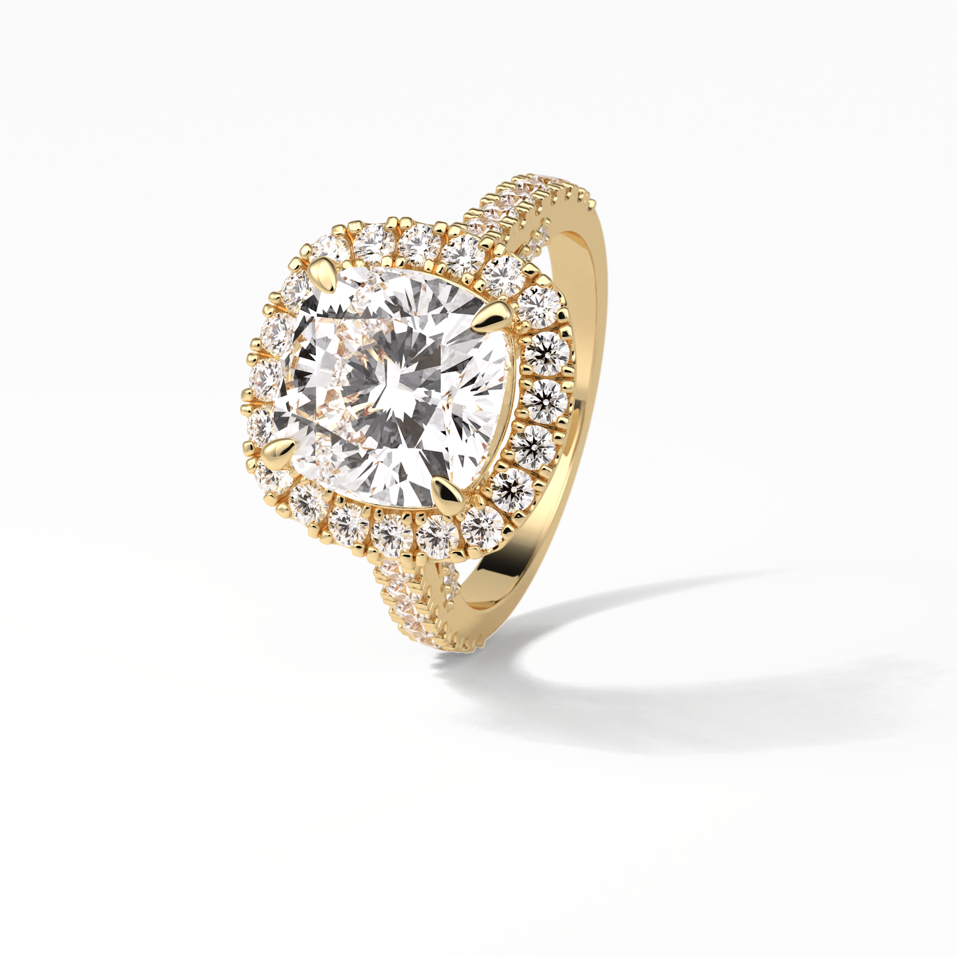 Cushion Pave & Hidden Halo Lab Grown Diamond Engagement Ring