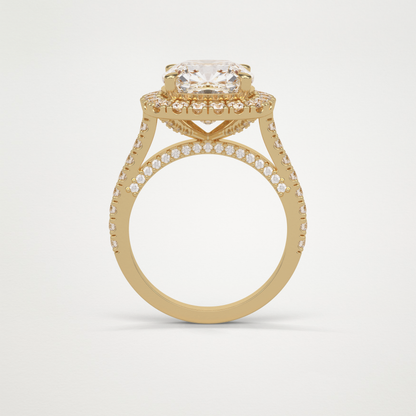 Cushion Pave & Hidden Halo Lab Grown Diamond Engagement Ring