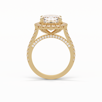 Cushion Pave & Hidden Halo Lab Grown Diamond Engagement Ring