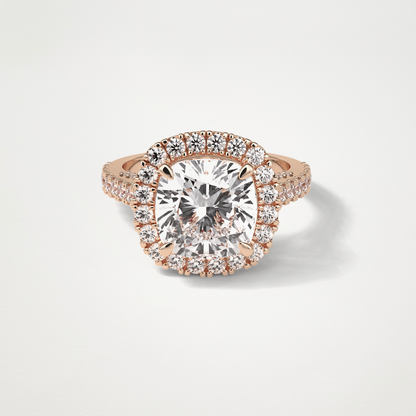 Cushion Pave & Hidden Halo Lab Grown Diamond Engagement Ring