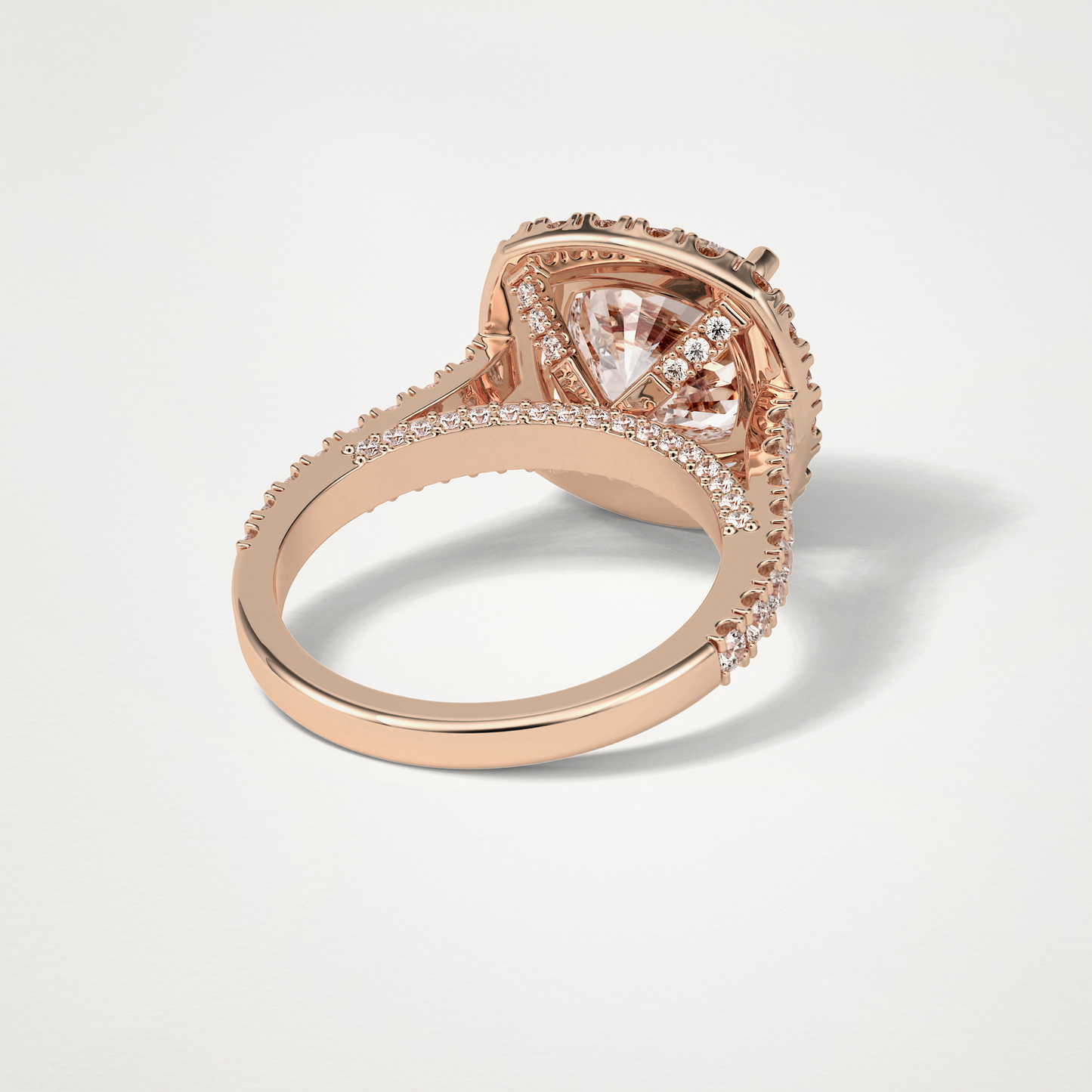 Cushion Pave & Hidden Halo Lab Grown Diamond Engagement Ring