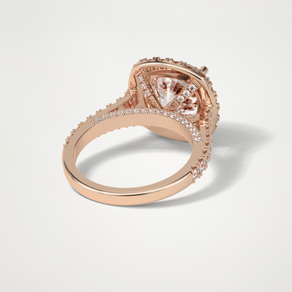 Cushion Pave & Hidden Halo Lab Grown Diamond Engagement Ring