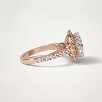Cushion Pave & Hidden Halo Lab Grown Diamond Engagement Ring