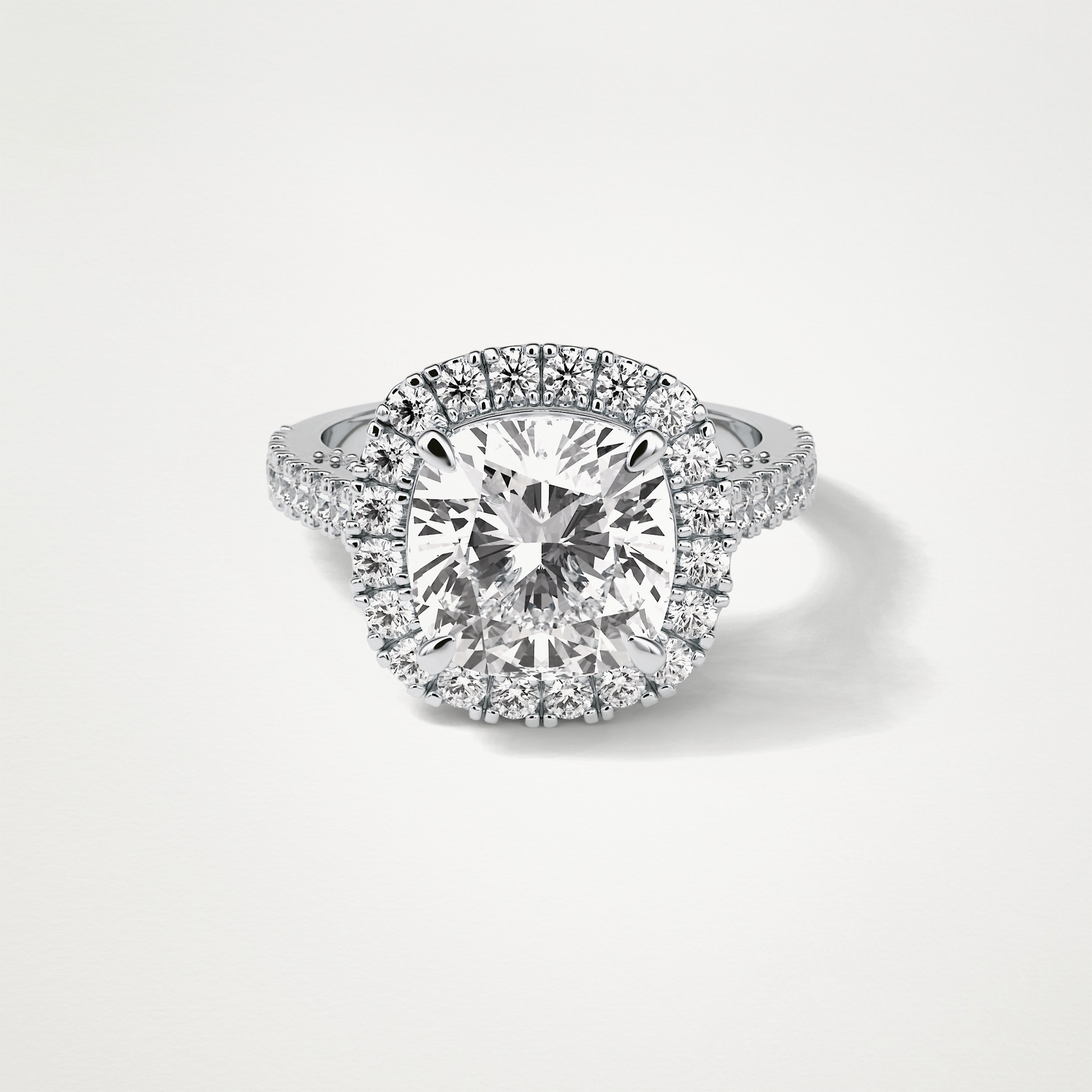 Cushion Pave & Hidden Halo Lab Grown Diamond Engagement Ring