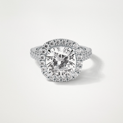 Cushion Pave & Hidden Halo Lab Grown Diamond Engagement Ring
