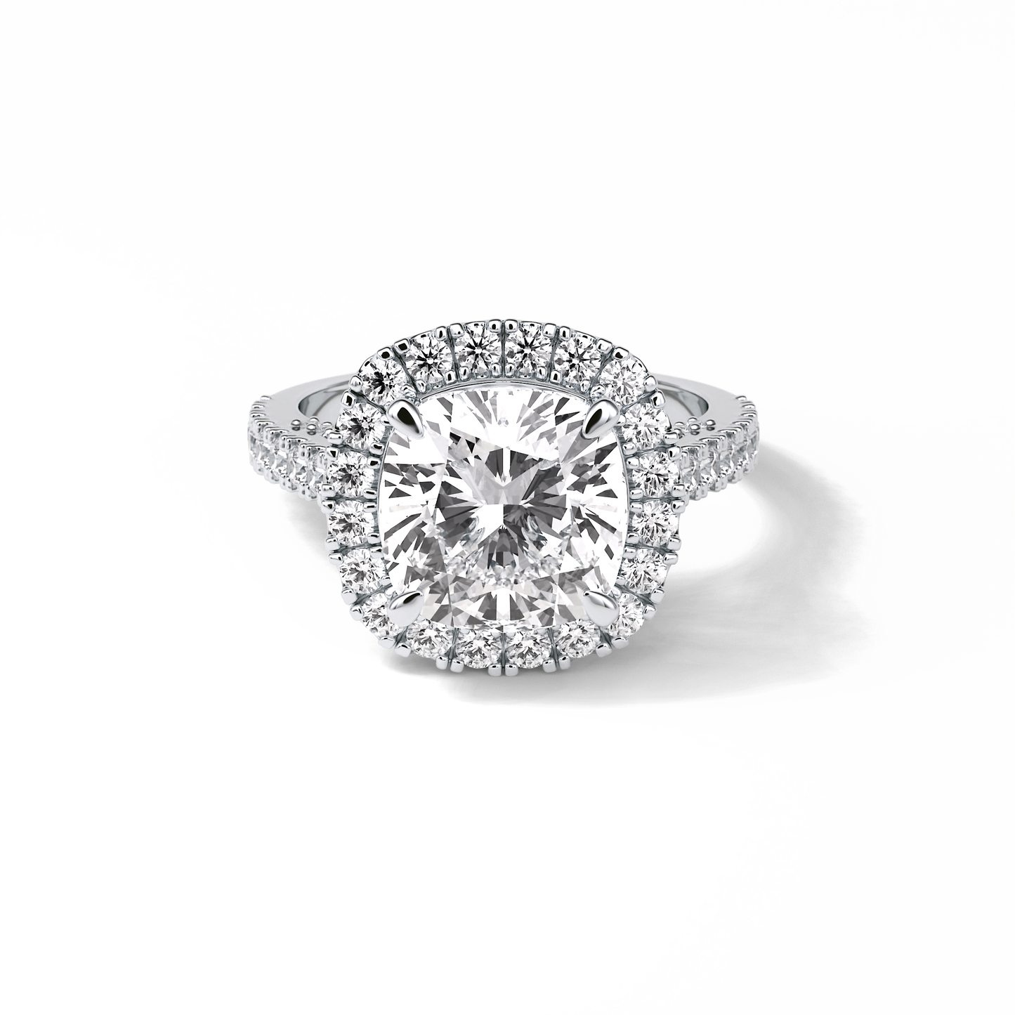Cushion Pave & Hidden Halo Lab Grown Diamond Engagement Ring