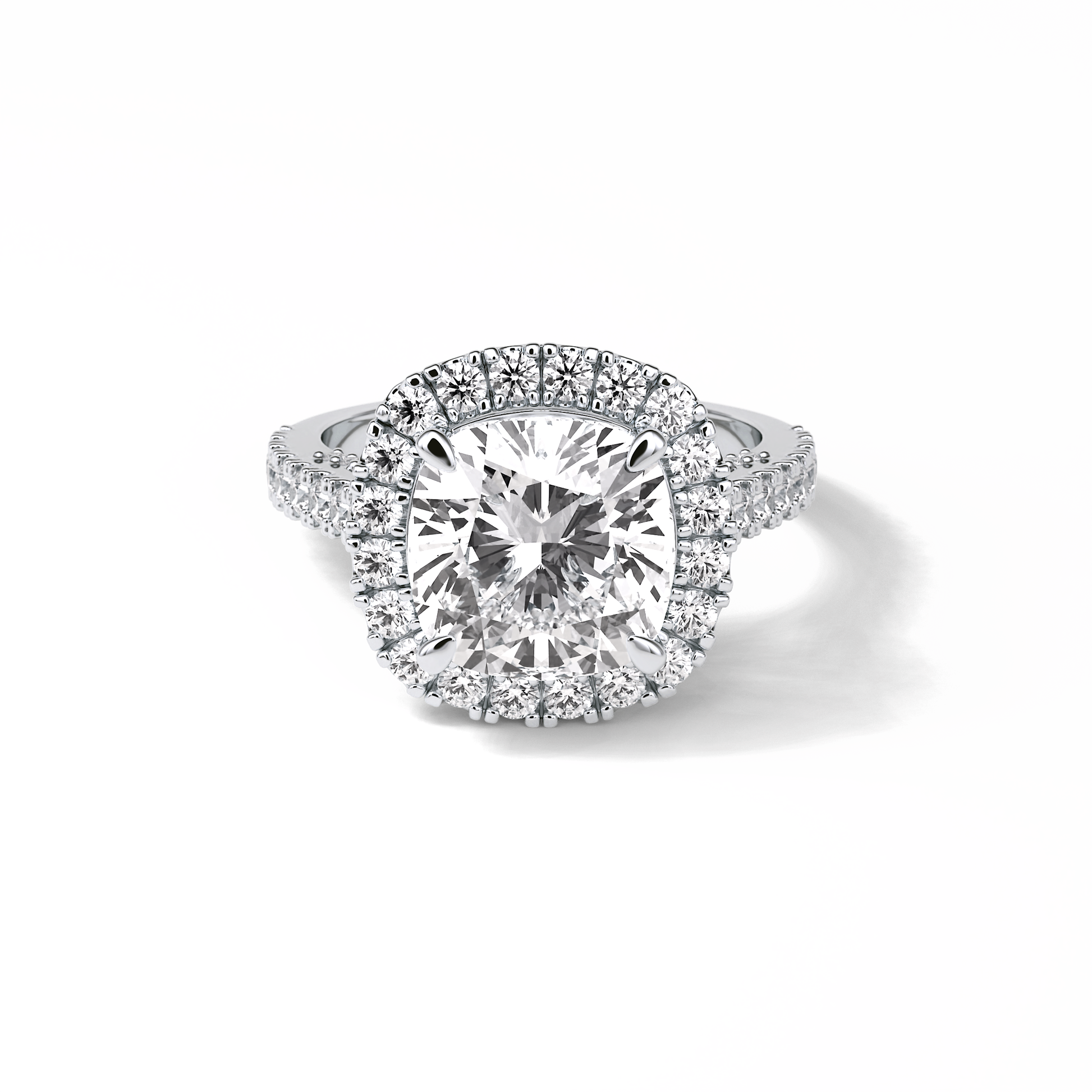 Cushion Pave & Hidden Halo Lab Grown Diamond Engagement Ring