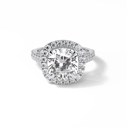 Cushion Pave & Hidden Halo Lab Grown Diamond Engagement Ring