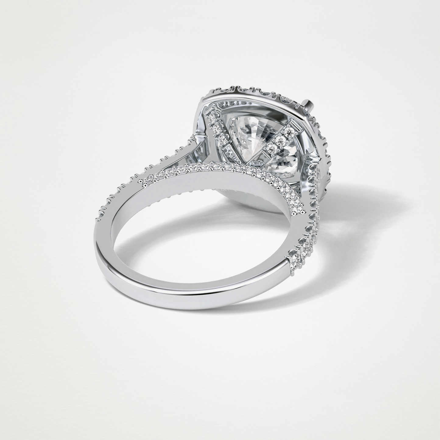 Cushion Pave & Hidden Halo Lab Grown Diamond Engagement Ring