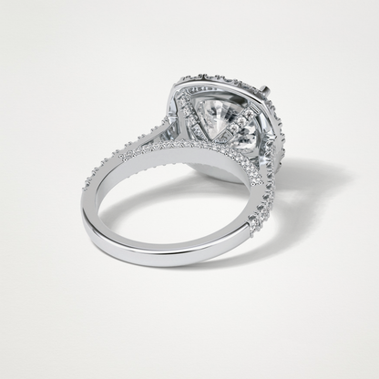 Cushion Pave & Hidden Halo Lab Grown Diamond Engagement Ring