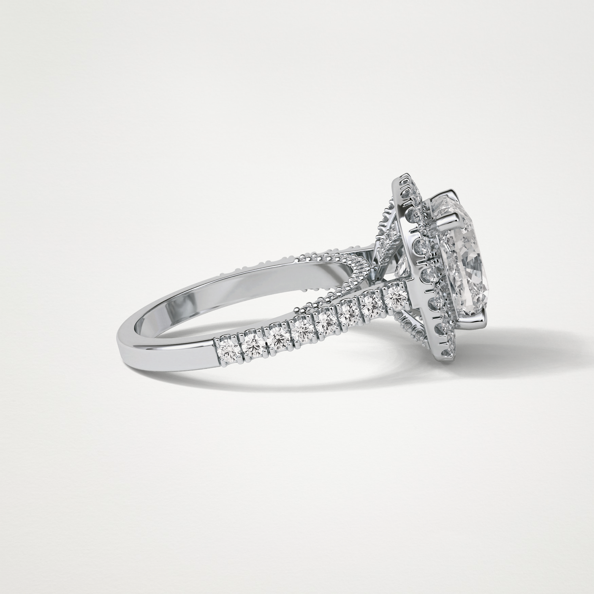 Cushion Pave & Hidden Halo Lab Grown Diamond Engagement Ring